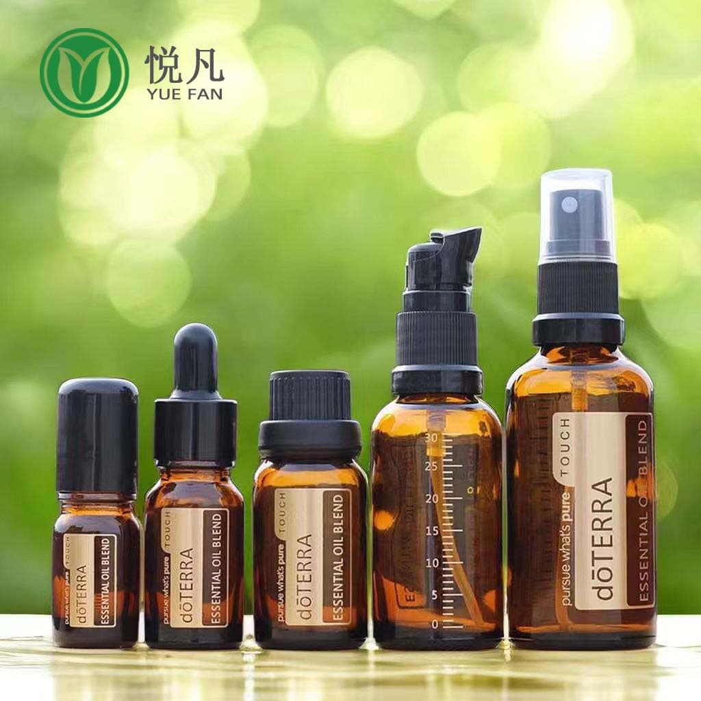 Factory wholesale dōTERRA brown essential oil roller bottle, light-proof glass dropper spray empty bottle, perfume refill bottle