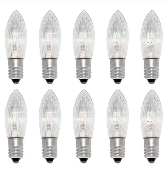 Christmas Light Bulb E10 Tungsten Olive Bulb Small Candle Light Arch Lamp AC 34V Bulb Screw Base Small Screw Socket