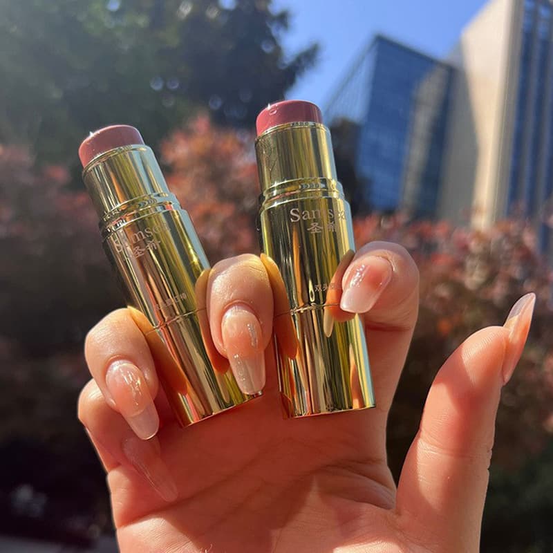 Samsea Double-Ended Blush Stick Multi-Use Cream Blush Stick Creamy Formula Rosy Saturated Eyeshadow Multi-Purpose Cosmetic
