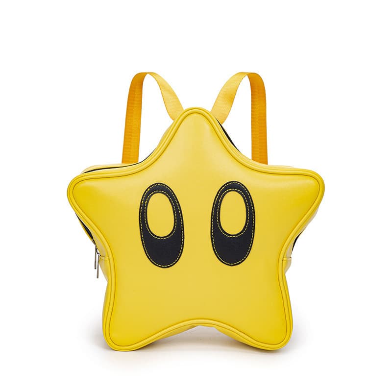 2026PU leather backpack new design girls backpack cute smiling face five-pointed star big eyes school bag