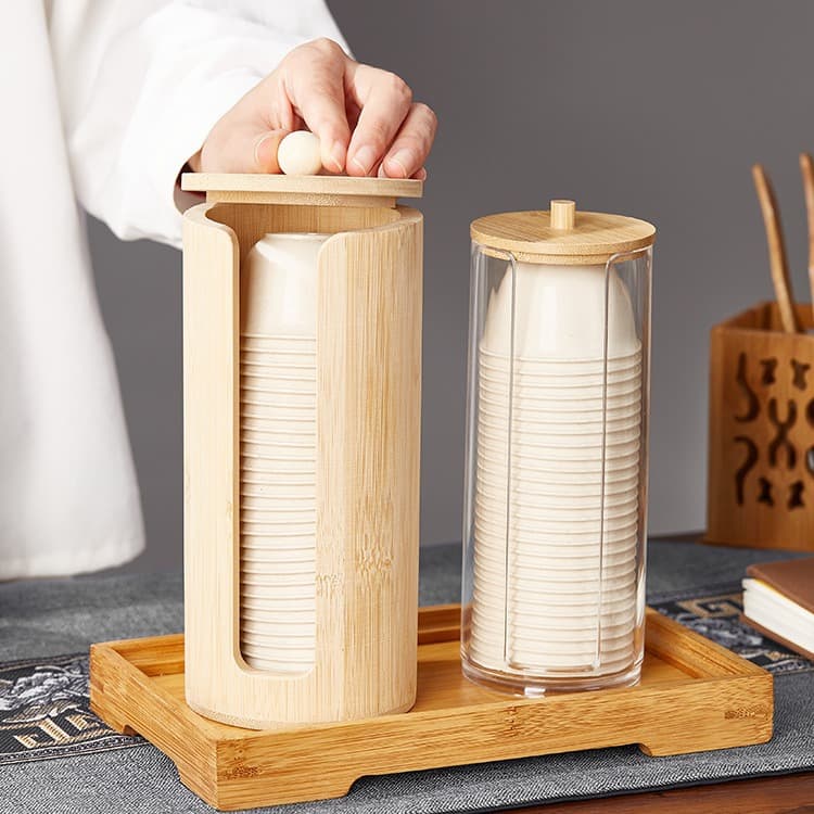 Disposable Gongfu Tea Cup Holder Dispenser Cup Storage Rack Desktop Paper Cup Holder Home Cup Organizer