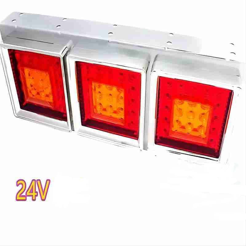 Factory source LED rear tail light for Mitsubishi Hino trucks, red and yellow grid pattern, in stock for Japanese trucks