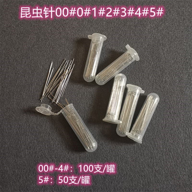 Canned size 0 insect pins/specimen pins, factory direct shipment - 100 pins per can, for pinning specimen boxes.