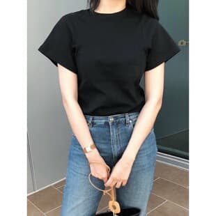 Longmei Minimalist Pure Cotton Crewneck Short-Sleeve T-Shirt Women's 2026 Spring/Summer New TOT Style Commuter Basic Versatile Top