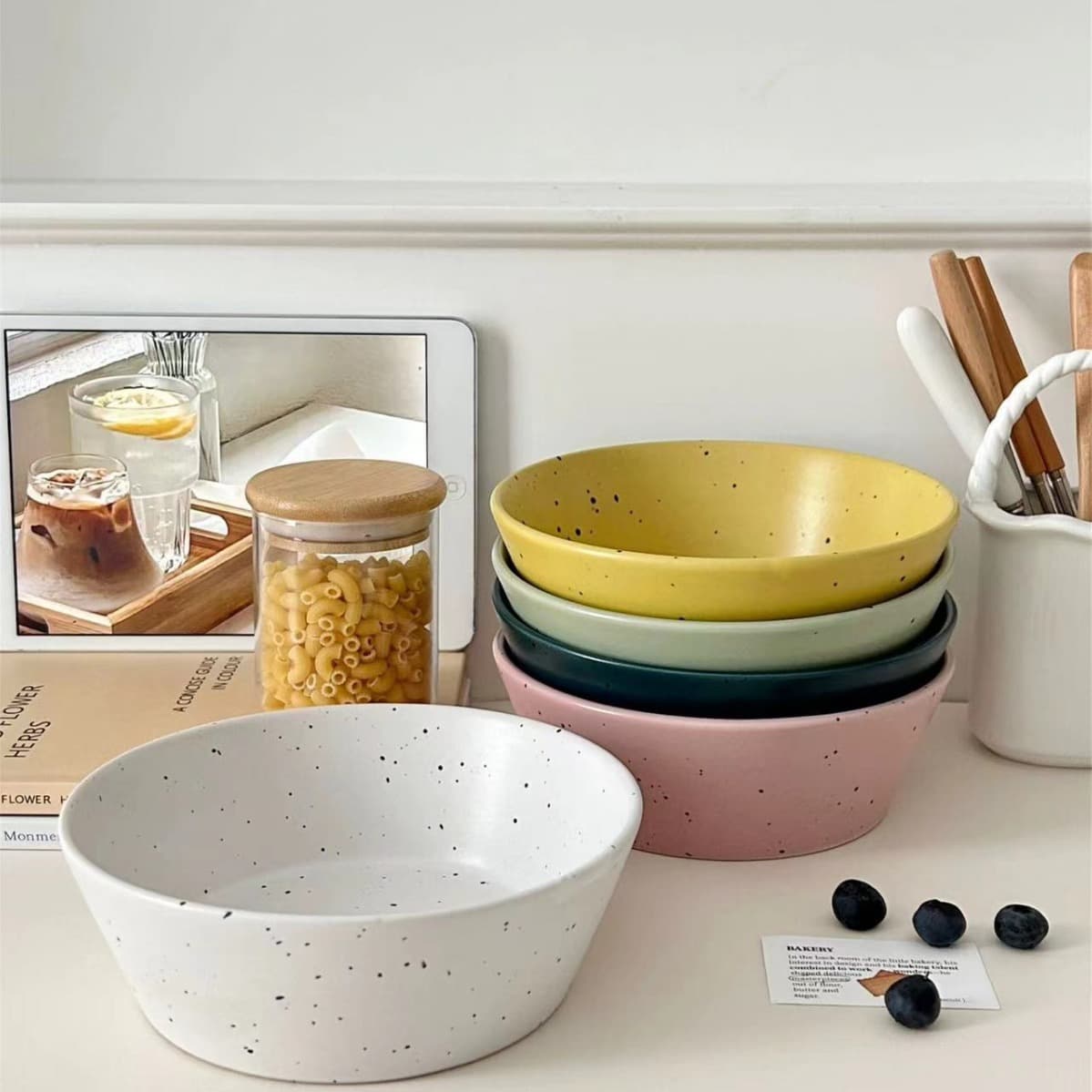 Korean Ins Bowl Oatmeal Bowl Yogurt Bowl Rice Bowl Salad Bowl Instant Noodle Bowl Dessert Bowl Trendy Bowl Home Tableware