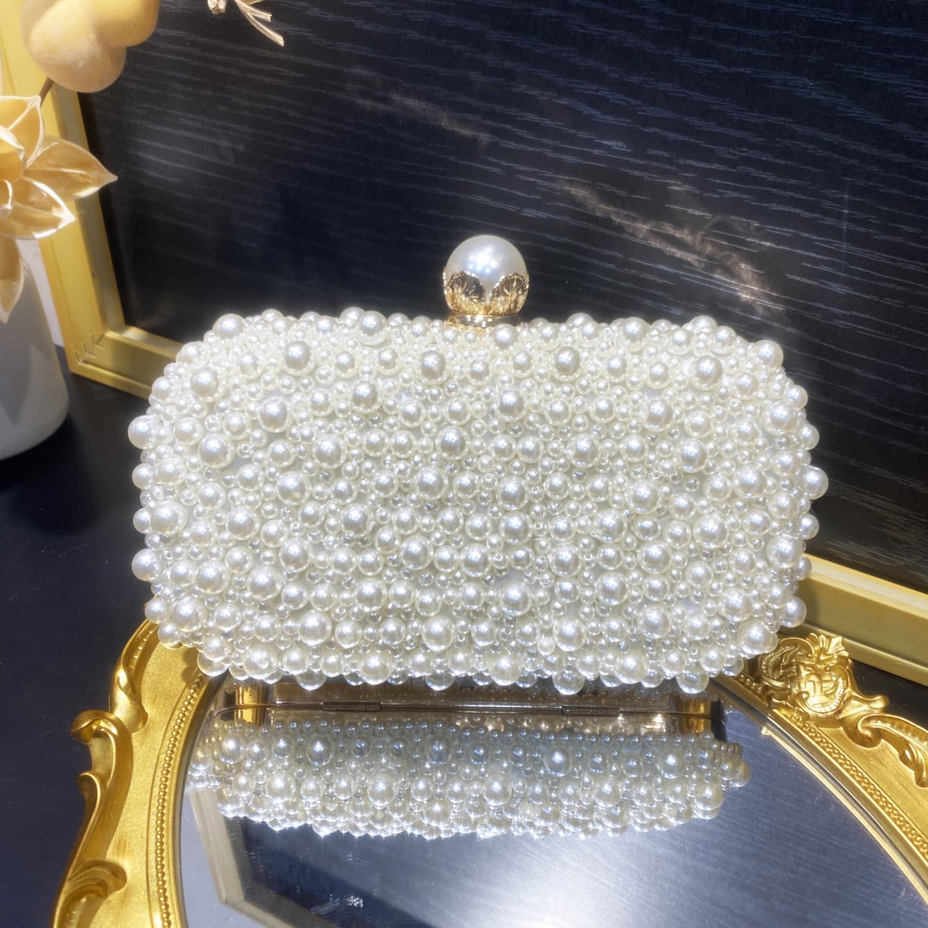 Cross-border Women's Versatile Pearl Evening Bag Banquet Party Pearl Clutch Light Luxury High-end Single Shoulder Crossbody Bag
