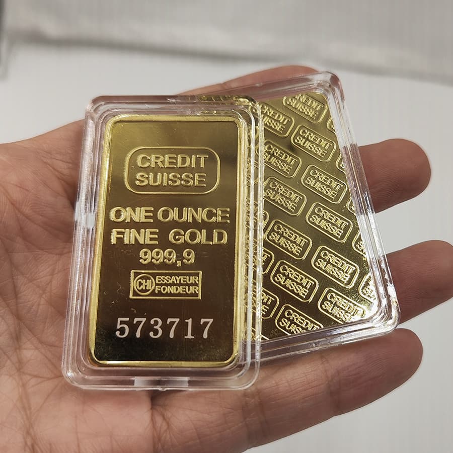 Swiss Bank gold bar commemorative coin 1 ounce special-shaped gold coin foreign currency collection handicraft square gold-plated block