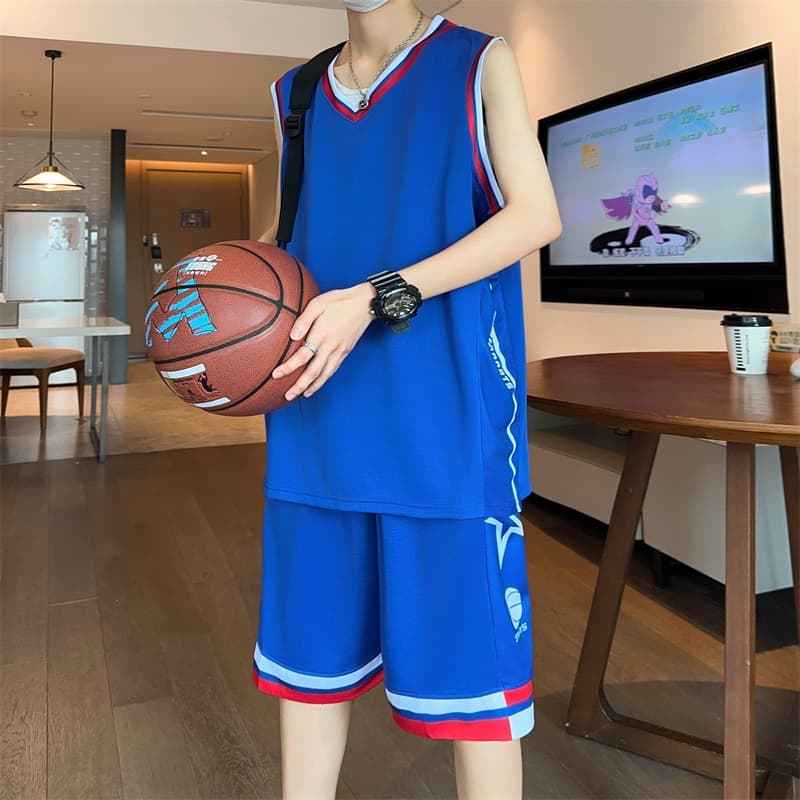 Junior high school student basketball uniform youth summer quick-drying jersey men's quick-drying T-shirt high school student big children's sports suit