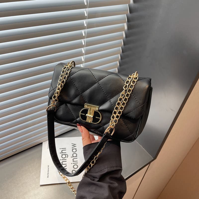 New versatile and personalized solid color retro small square bag for women's commuting, foreign style, high-end texture, trendy chain crossbody bag
