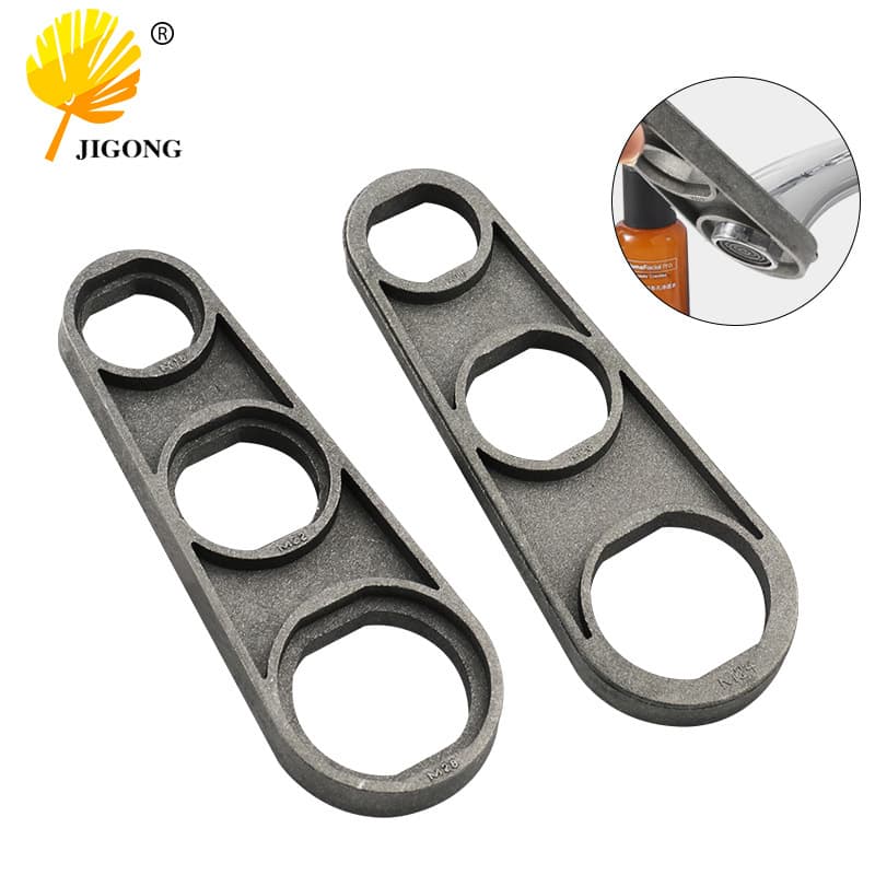 Six-in-One Faucet Wrench Carbon Steel M16-M28 Universal Kitchen Basin Spout Filter Screen Removal Tool