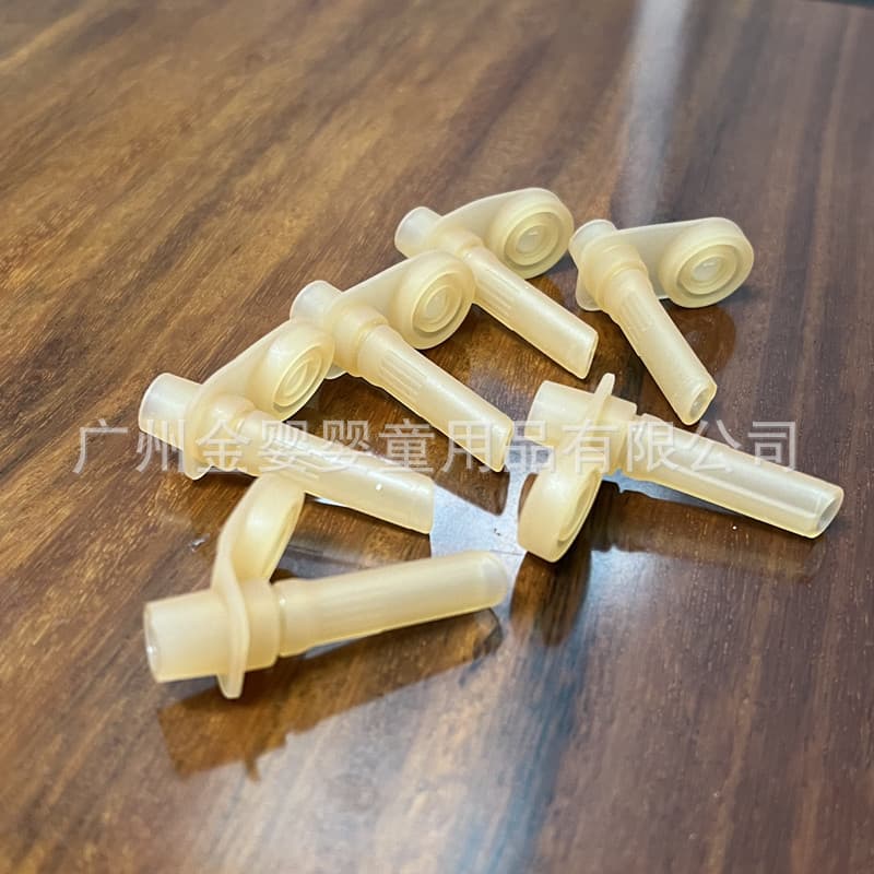 Golden Baby compatible bottle and cup lid with spout, square bottle and cup lid, spout, and brown sippy cup spout.