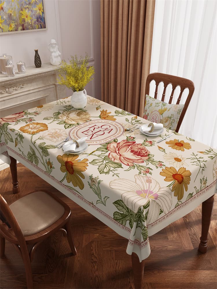American Style Rectangular PVC Tablecloth, No-Wash, Oil-Proof, Waterproof, Heat-Resistant, Coffee Table Mat, Luxury High-End Feel