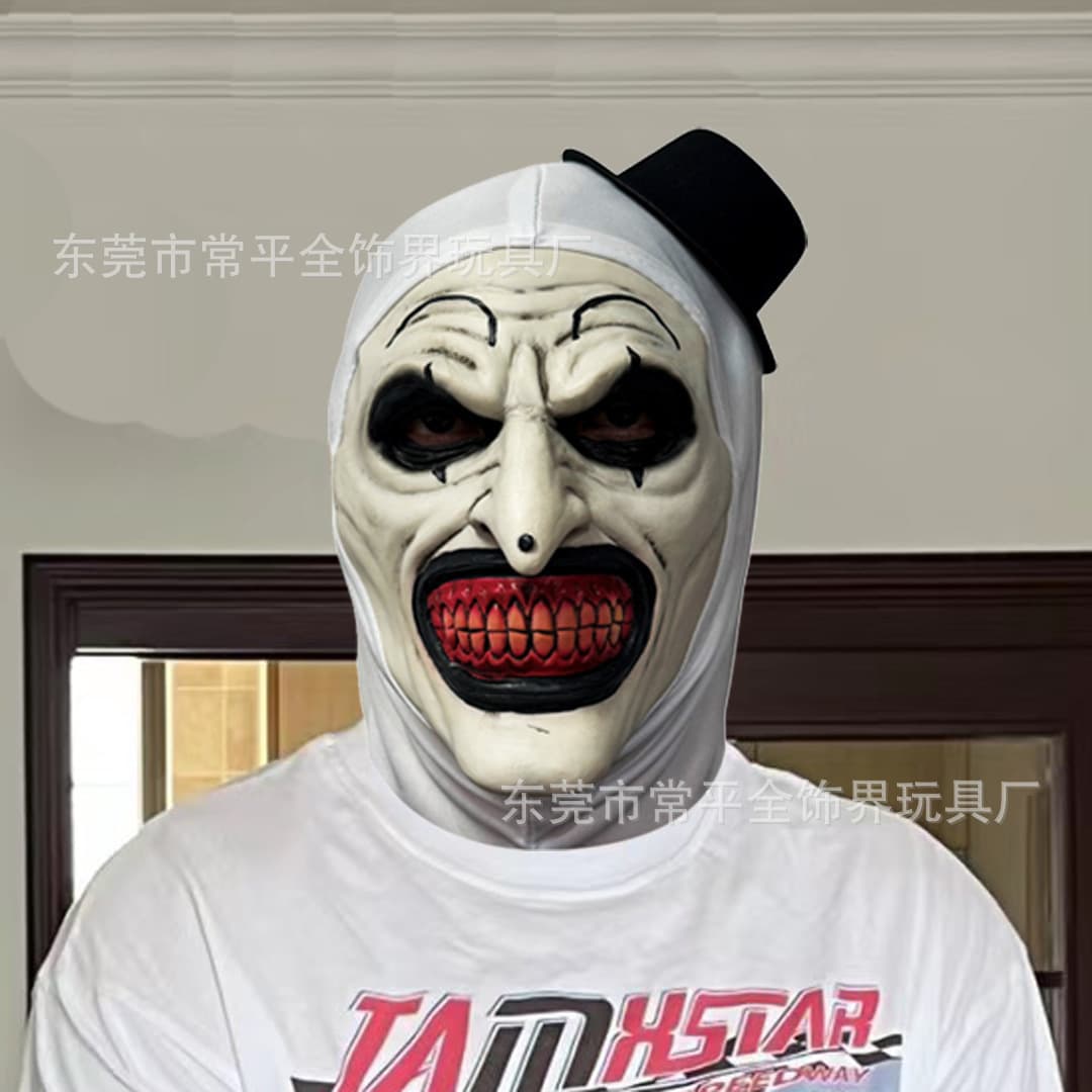 Art the Clown Mask Hat Clown Headpiece Halloween Cosplay Horror Cos Prop Best Seller for Standalone Stores