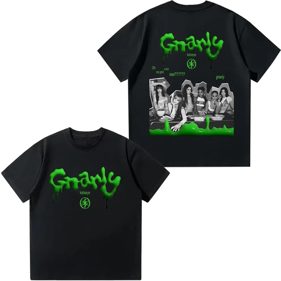 KATSEYE Cotton T-Shirt KATSEYE Grunge Graphic T-Shirt Casual High-Quality Hip Hop Streetwear Korean K