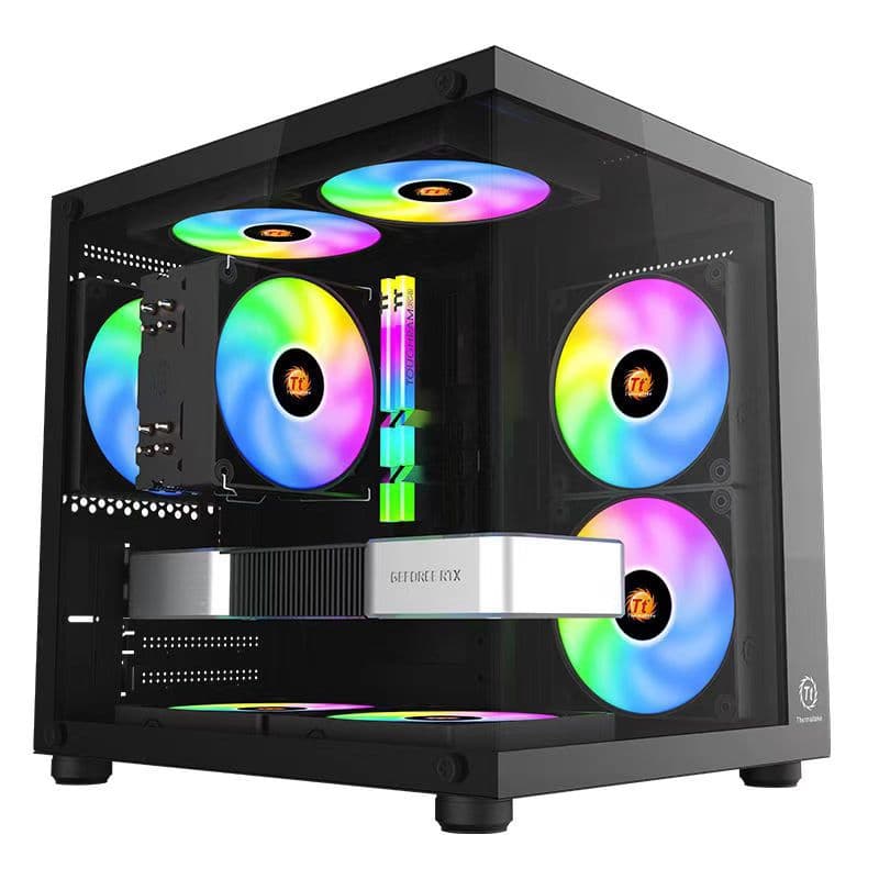 Cross-border Desktop PC Case MATX Tempered Glass Panoramic Gaming Water Cooling Chassis