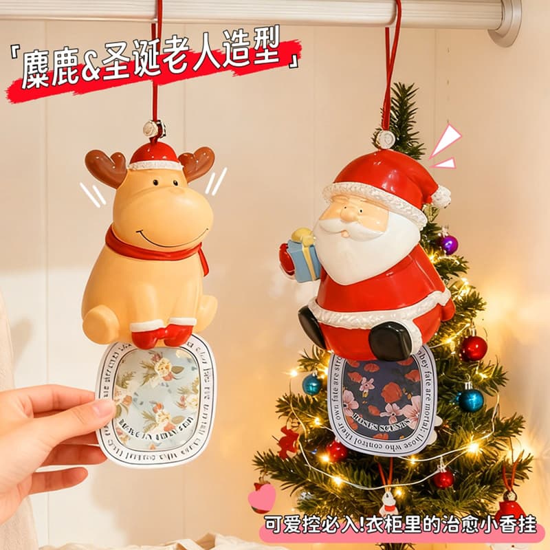 Cross-Border Santa Claus Reindeer Air Freshener Hanging Ornament, Home Living Room Wardrobe Fragrance Christmas Atmosphere Decoration