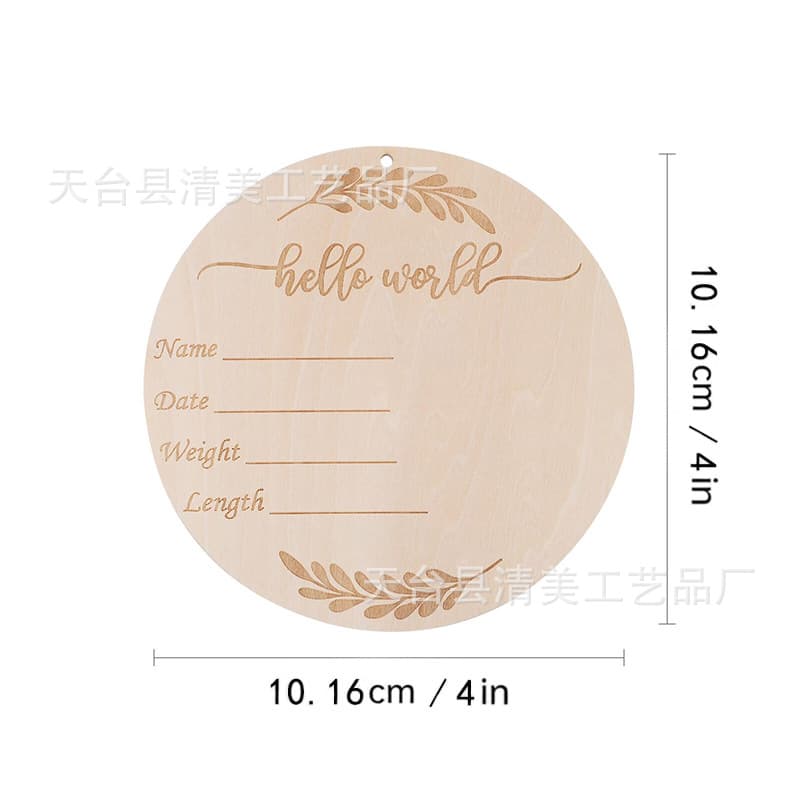 10.16cm baby growth commemorative disc baby commemorative brand newborn photo prop round wood disc