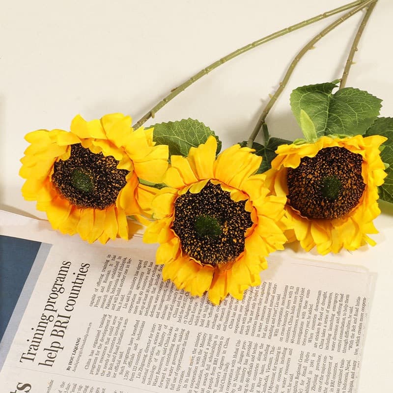 Artificial Sunflower European Latin Style Single Stem Artificial Flower Home Decor Pastoral Style Sunflower Bouquet Dried Flower