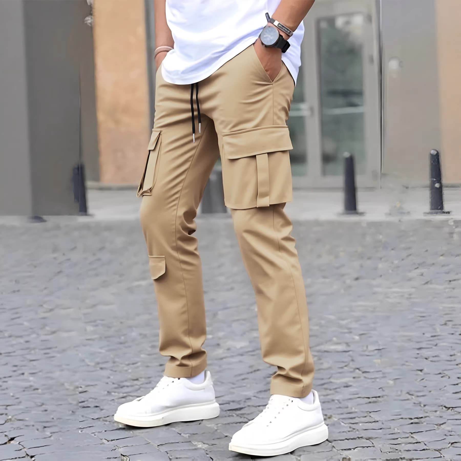 2026 cross-border American retro trendy brand men's pants multi-pocket overalls loose trendy sweatpants Amazon hot style