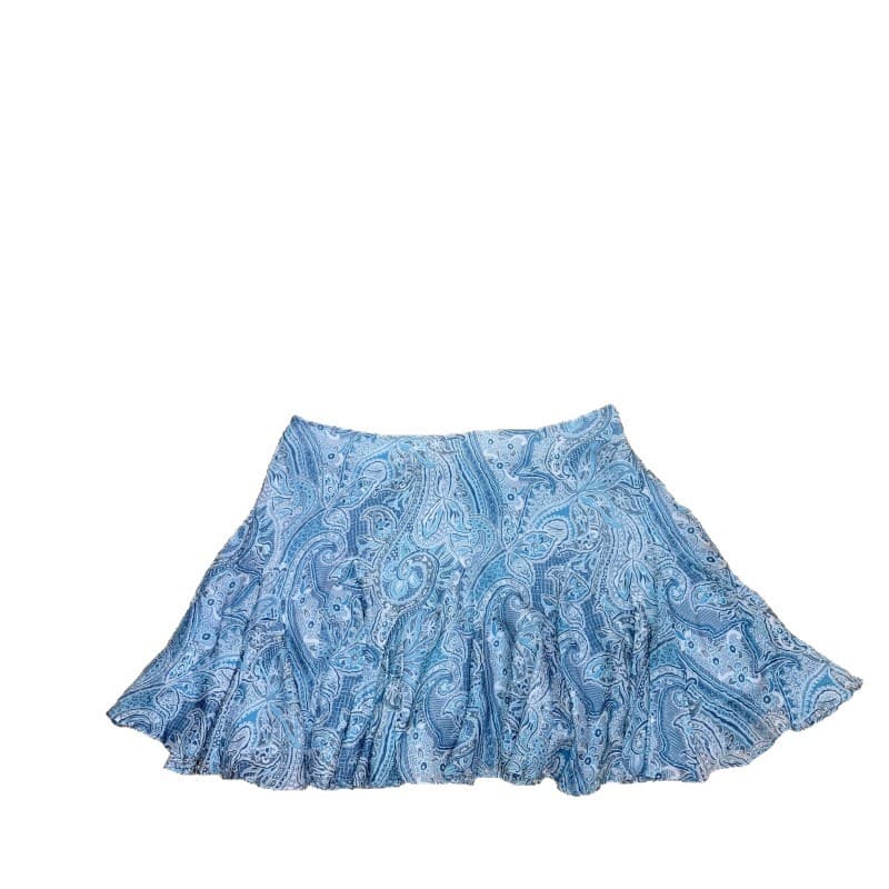 In Stock Mulberry Silk Satin A-Line Vintage Paisley Flared Skirt with Waistband Design Summer 2026
