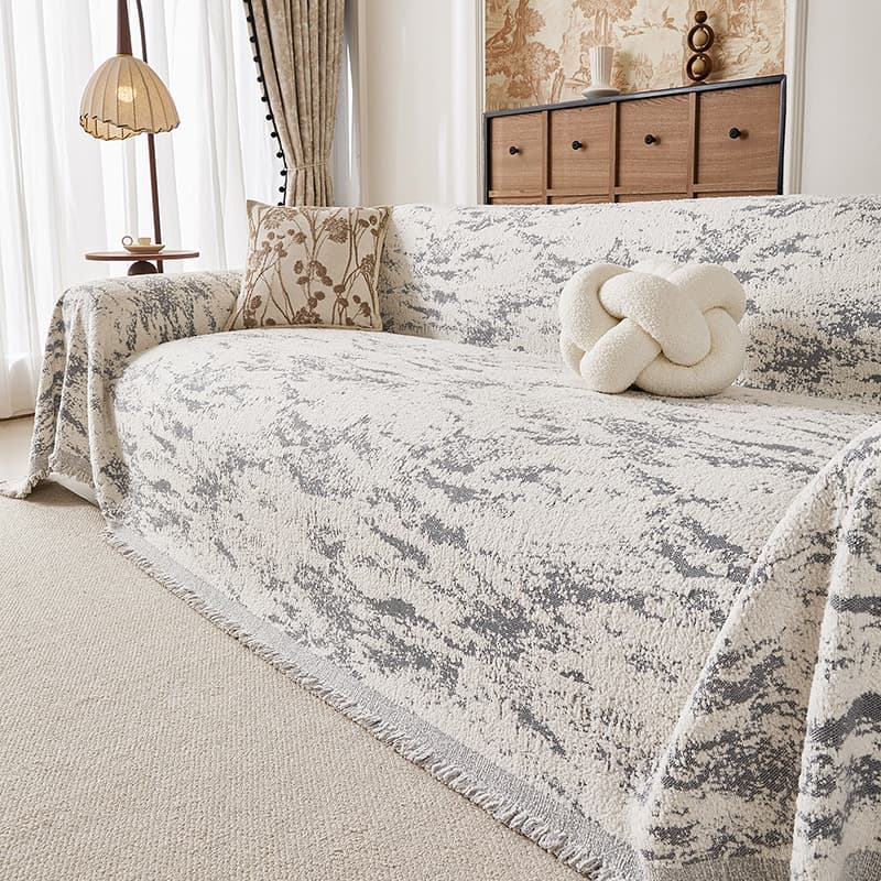 2026 New Fluffy Yarn Sofa Throw Winter Plush Thick Sofa Cover Full Wrap Sofa Slipcover Blanket Cover