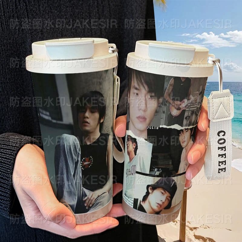 Yan Jay Chou Jay Merch Thermos Cup Figure Merch High Appearance Stainless Steel Student Attractive Straw