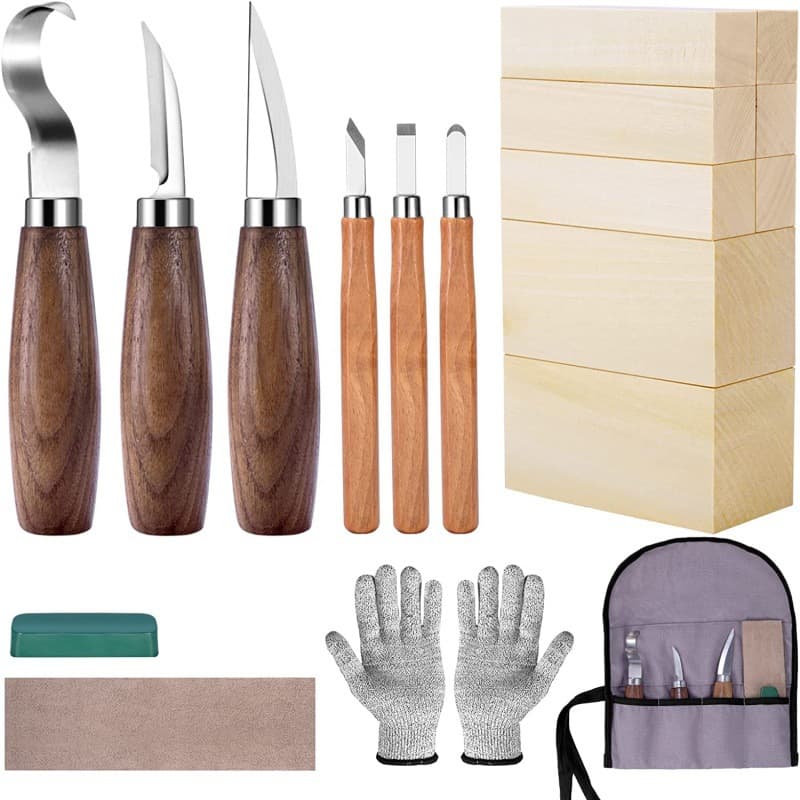 Bent Straight Walnut Wood Carving Knives Handmade Woodworking Tools For Shaping Scraping Wood