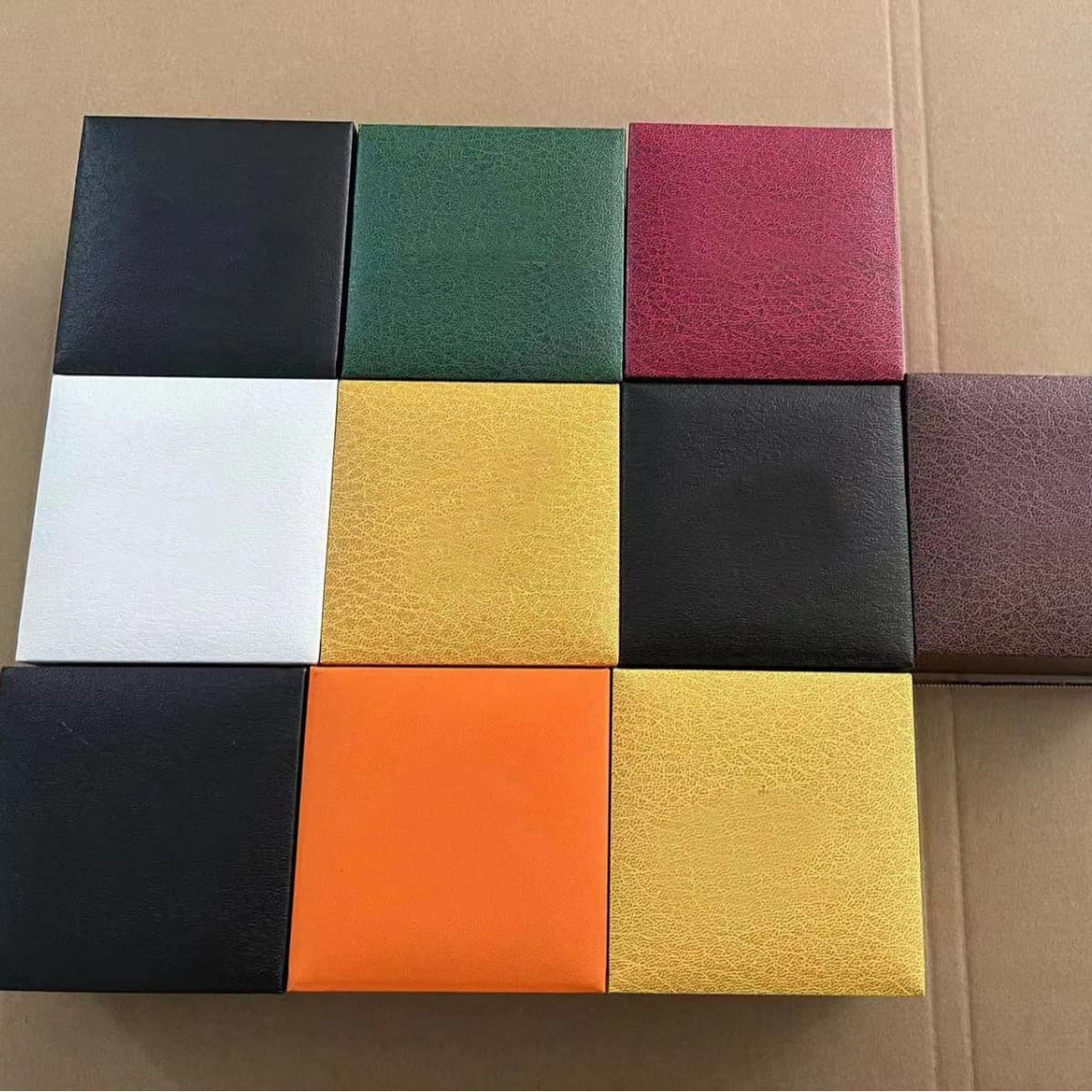 Flip-top faux leather pebble-grain watch boxes for various brands - watch case, bracelet and ring storage packaging box manufacturer