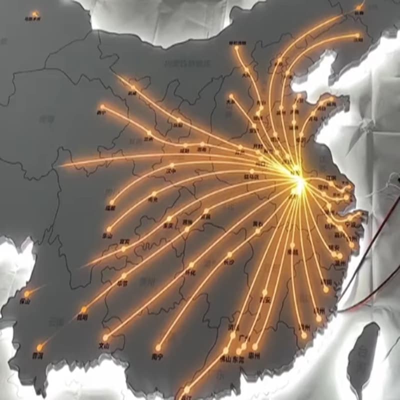 Custom Dynamic Map Background Wall Smart Remote Control Glowing Map with Zone Control and Dynamic Radiation Map
