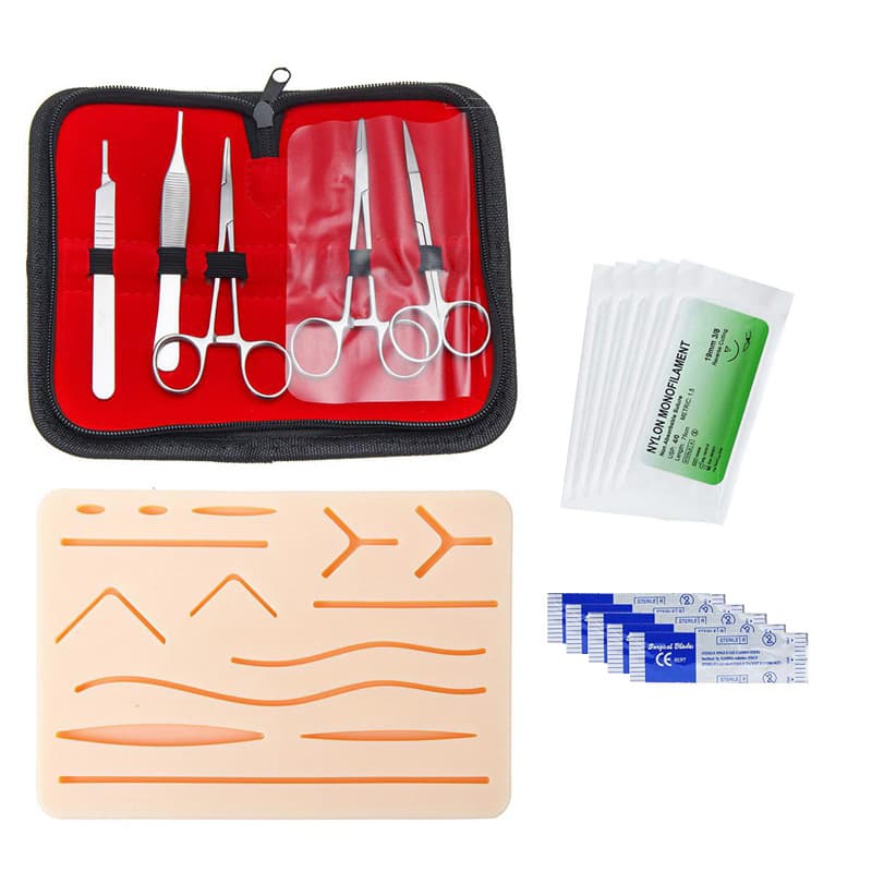 Surgical Suture Practice Training Kit Silicone Simulated Wound Skin Medical Student Teaching Tool Practice Set