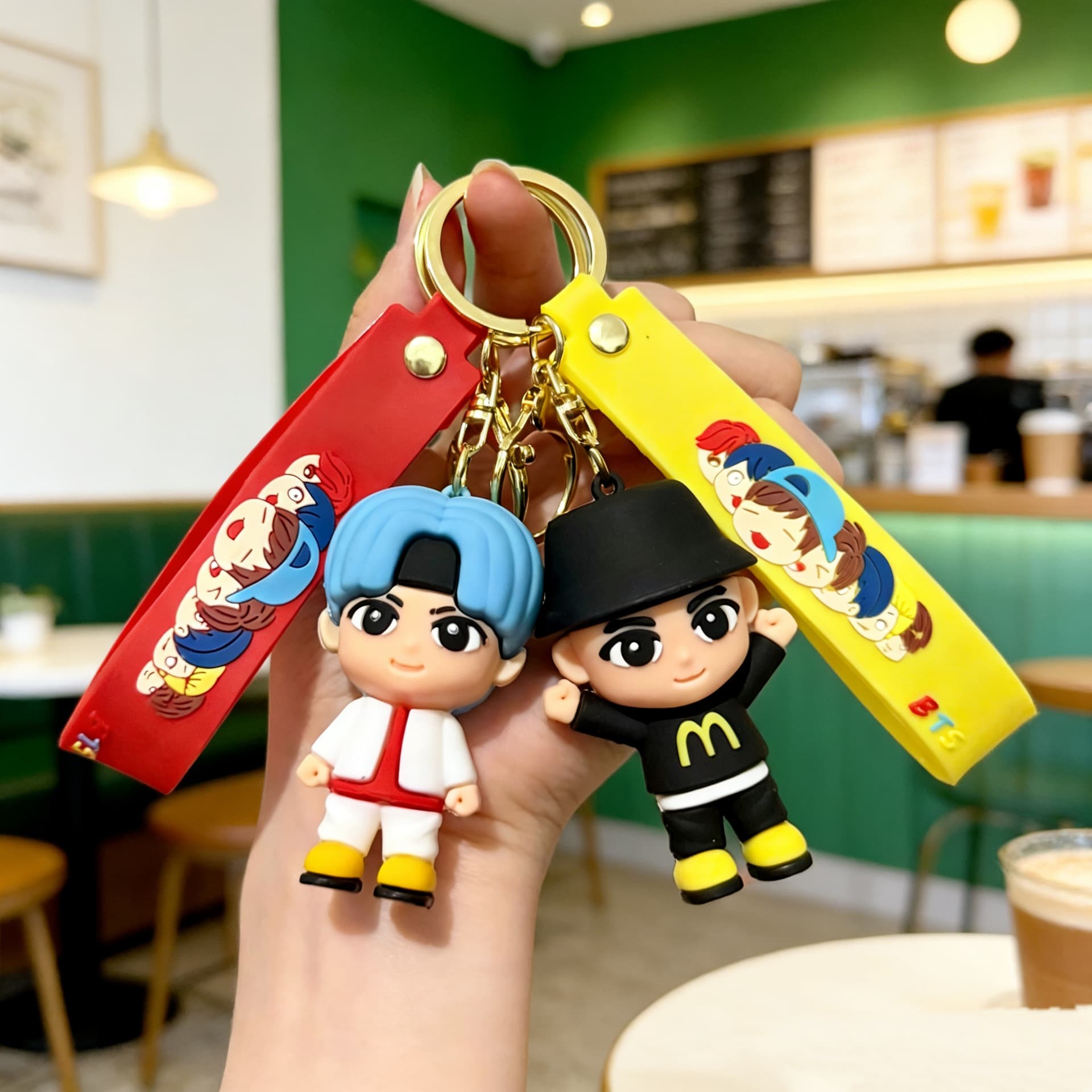 Cross-border Korean BTS keychain soft plastic three-dimensional doll doll student schoolbag pendant wholesale