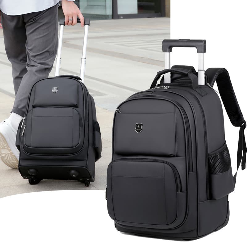Factory Wholesale Trolley Backpack for Middle and High School Students, Large Capacity Rolling Backpack, Cross-border Business Backpack for Short Trips