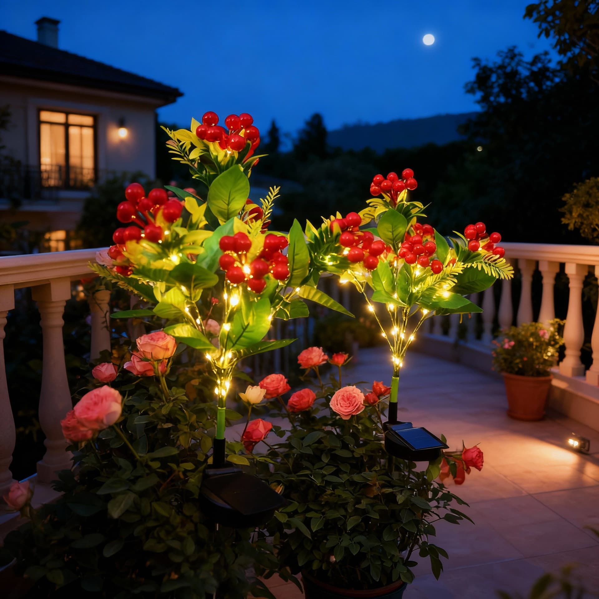 Solar Lucky Fruit LED Light, Outdoor Waterproof Garden Simulation Fruit Atmosphere Light, Solar Light with Ground Insert Decoration