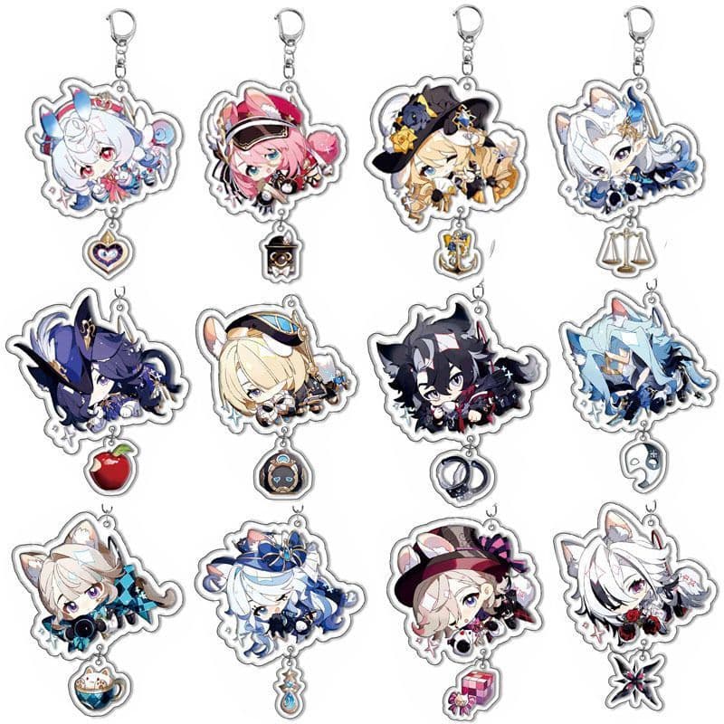 Genshin Impact Acrylic Keychain Double-Sided Double Layer Focalors Charlotte Lyney Lynette Exquisite Pendant