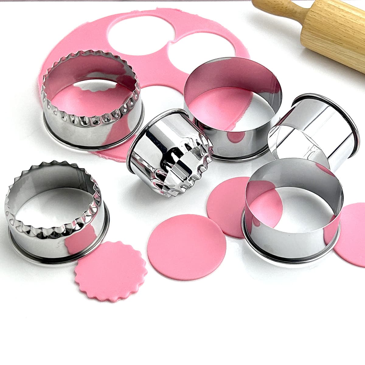 Stainless Steel Dumpling Wrapper Cutter with Pattern, 3-Piece Set, Cookie Mold, Kitchen Gadget, Dumpling Maker