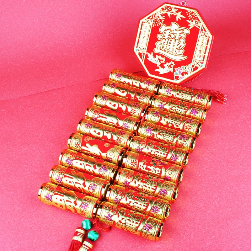 New 1.9m 2-Blast Head Rechargeable/Plug-in Dual-Use Firecrackers, Traditional Spring Festival Wedding Festive Household Electronic Firecrackers