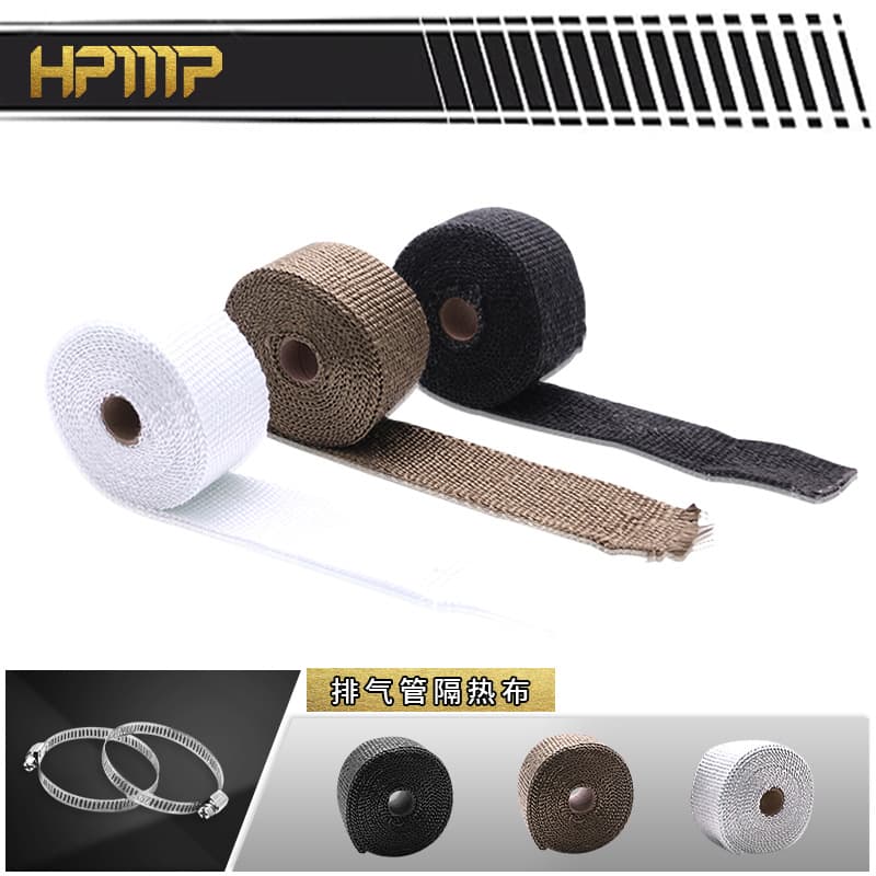 Black heat-insulating banana leaf cloth, titanium gold motorcycle exhaust pipe heat-insulating and anti-scalding cloth, black fiberglass tape