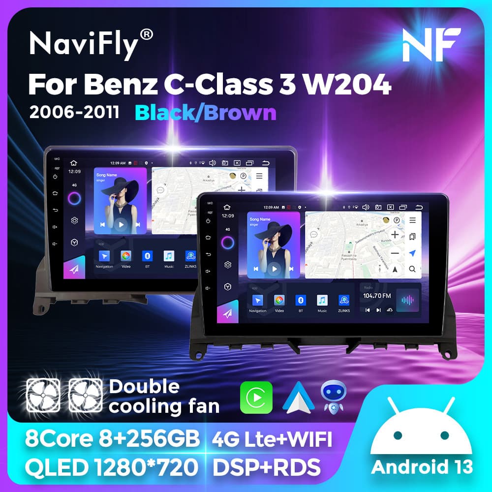 Compatible with Mercedes-Benz C-Class W204 2006-2011 Android System Bluetooth Carplay Navigation Screen