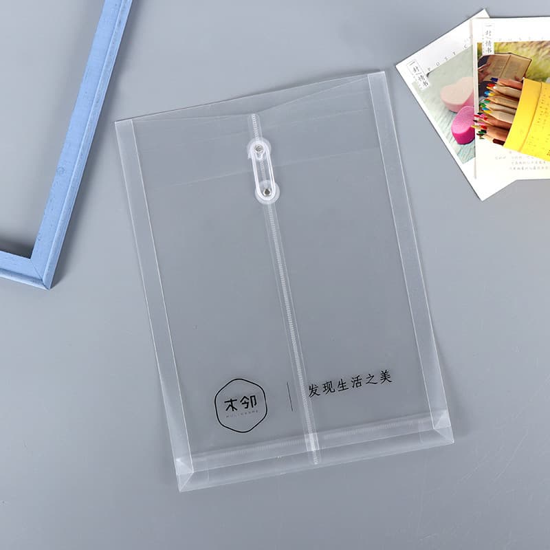 Manufacturer pp plastic A4 winding rope information bag vertical transparent file bag transparent storage file bag