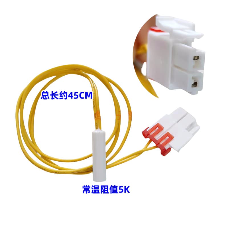 Refrigerator Defrost Sensor, 5K Temperature Probe with Sleeve for Double Door, Multi-Door, and Three-Door Models