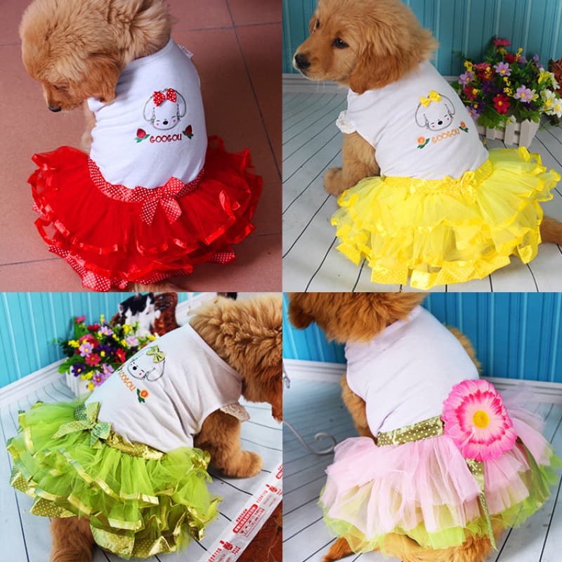 Dog Skirt Teddy Pomeranian Milk Dog Clothes Teddy Spring and Summer Dog Skirt Fruit Skirt