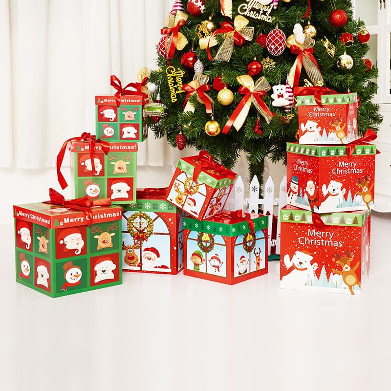 Christmas Ornament Gift Box Display Pile, Decorative Gift Boxes, Window Display Props for Mall and Shop Scenes