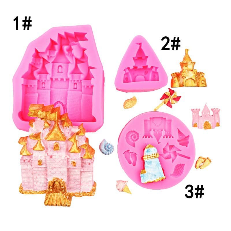 New European Princess Castle Shape Silicone Mold Fondant Chocolate Cake Decoration Mold Baking Mold