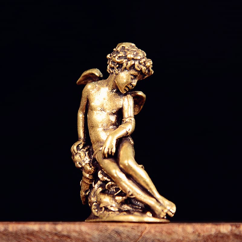 Cupid, the Little God of Love, antique copper ornaments, tabletop old ornaments, brass crafts collections, cross-border European and American hot sellers