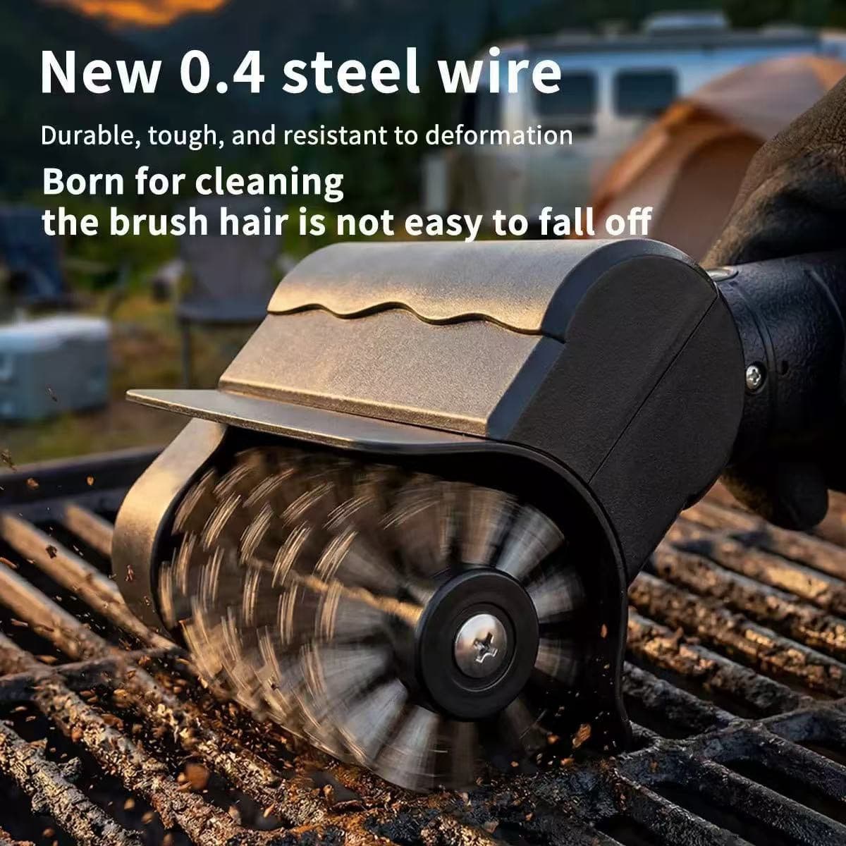 New Cross-Border Hot Selling Electric BBQ Brush, Clean BBQ Grill Heavy Oil Stain Brush, High-Temperature Resistant, Wireless Multi-Functional Portable