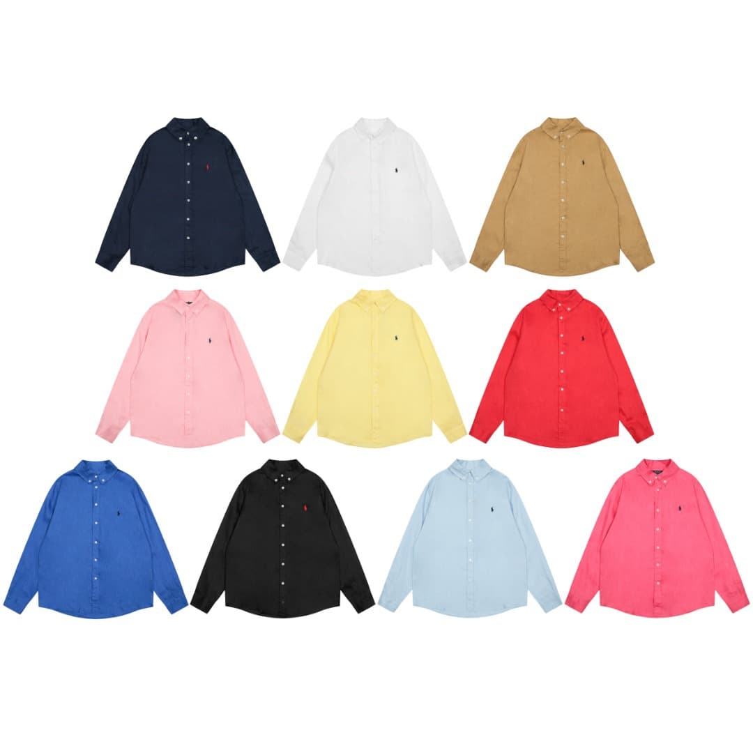 2026 New Fashion RL Ralph Lauren Unisex Classic All-Season Versatile Small Pony Logo Embroidered Casual Shirt