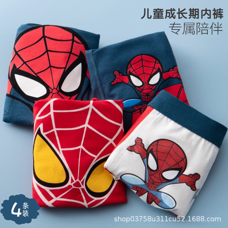 Boys' Cotton Cartoon Underwear for Teens and Children, Boxer Briefs for Older and Middle Kids