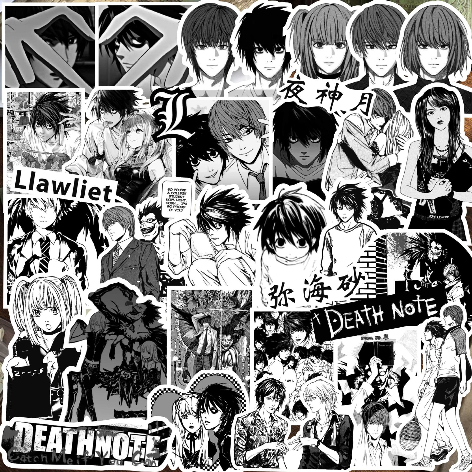 S Death Note Death Note Sticker Yagami Light L·Lawliet Misa Amane Handbook Sticker Japanese Anime Decorative Sticker