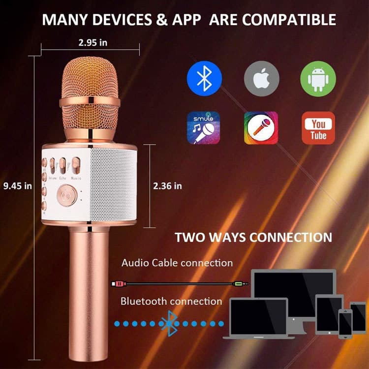 Wireless Bluetooth Mobile Microphone, Portable Q37 Outdoor KTV with One-Key Muting, Factory Wholesale
