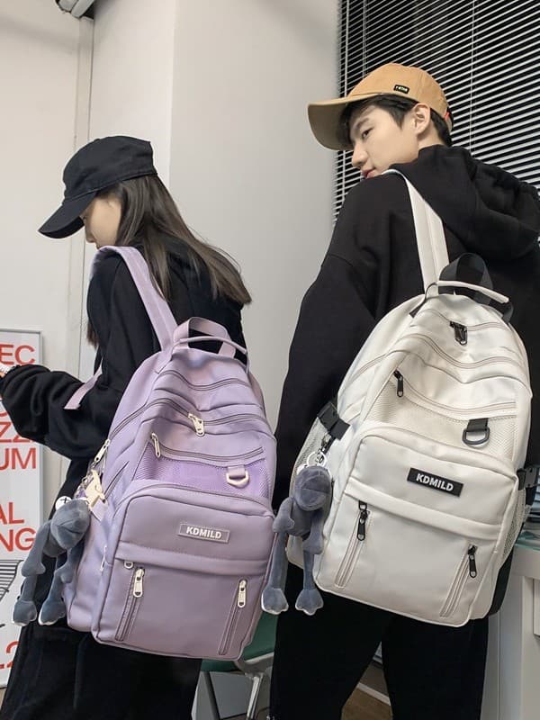 Cross-border Backpack Men Korean Style Harajuku Fashion High School College Student Backpack Large Capacity Multi-compartment Shoulder Bag